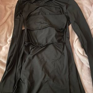 Shape Black Slinky High Neck Cut Out Midaxi Dress